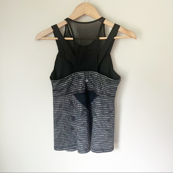 Lululemon Running In The City Tank Stripe Play Slate Black 8 - Picture 9 of 13